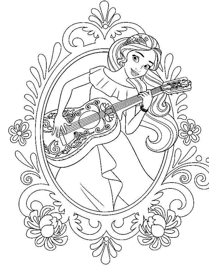 Princess Elena Disney Coloring Page