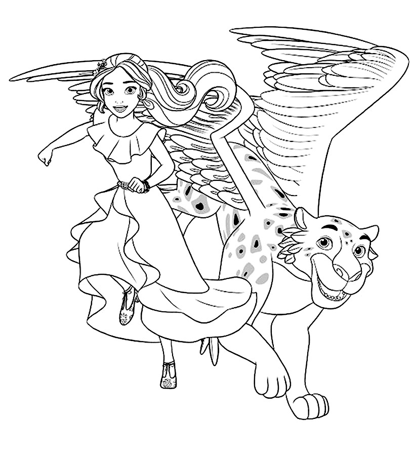 Princess Elena With Skylar Coloring Pages