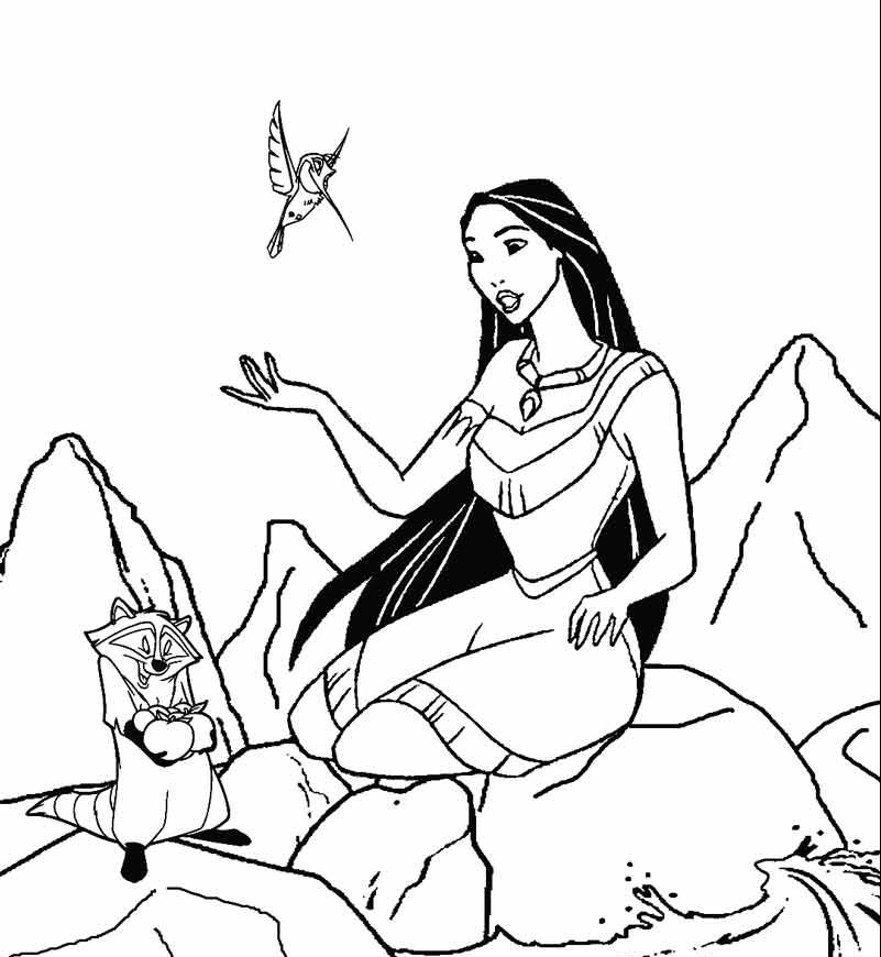 Princess Pocahontas Coloring Page