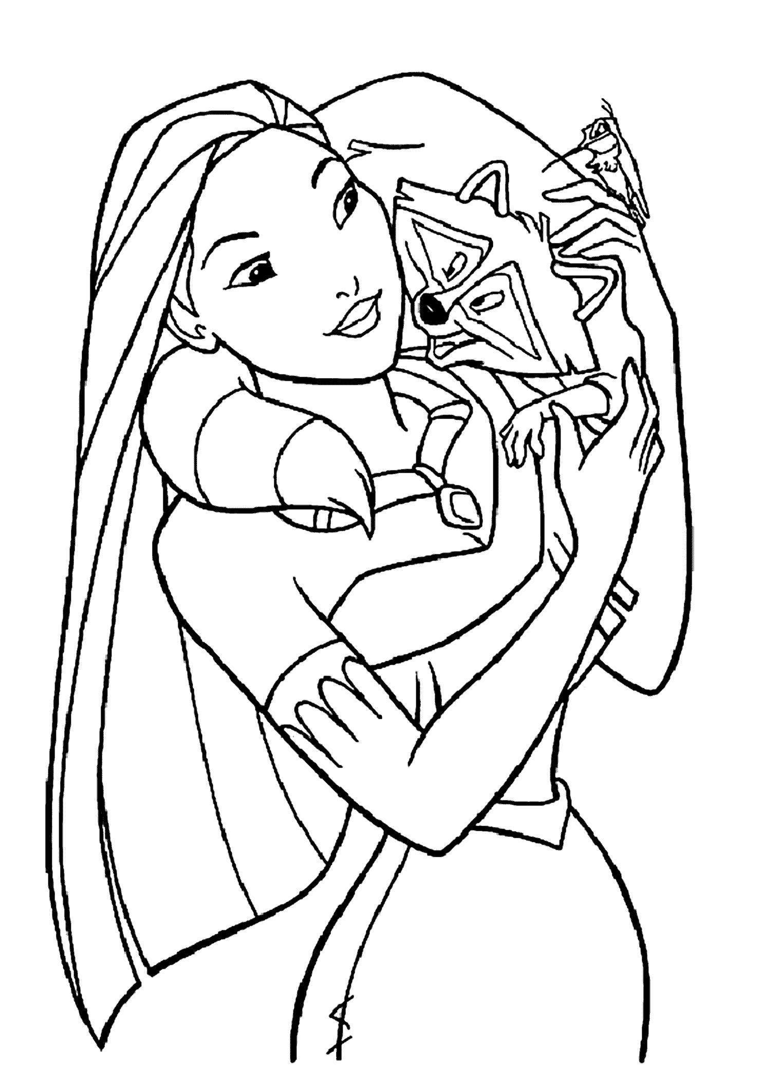 Princesa Pocahontas y Meeko de Pocahontas