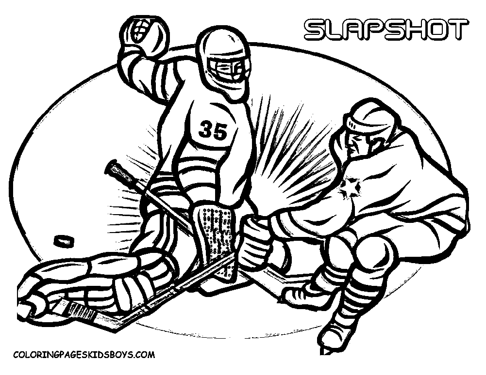 Раскраска Хоккей для печати