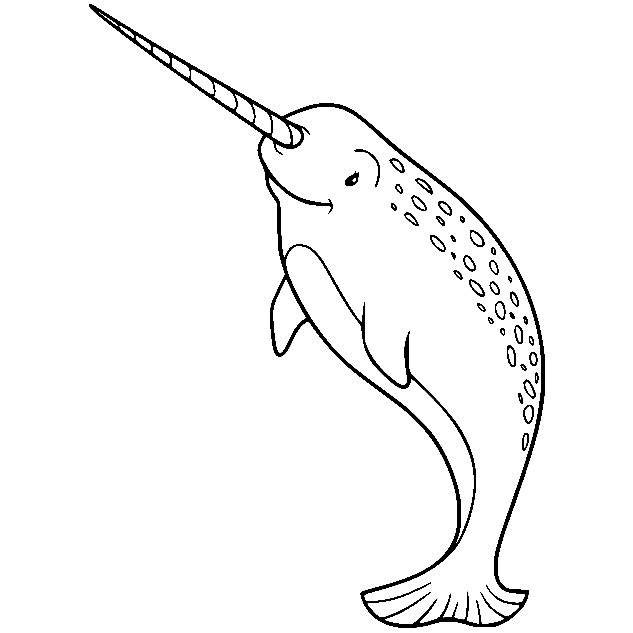 Printable Narwhale Coloring Page