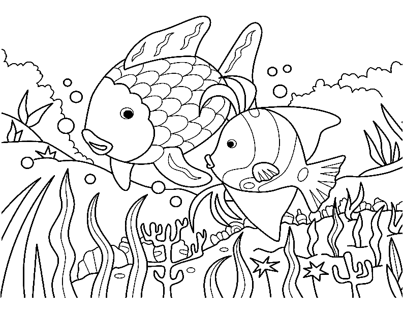 سمكة قوس قزح قابلة للطباعة من أسماك قوس قزح