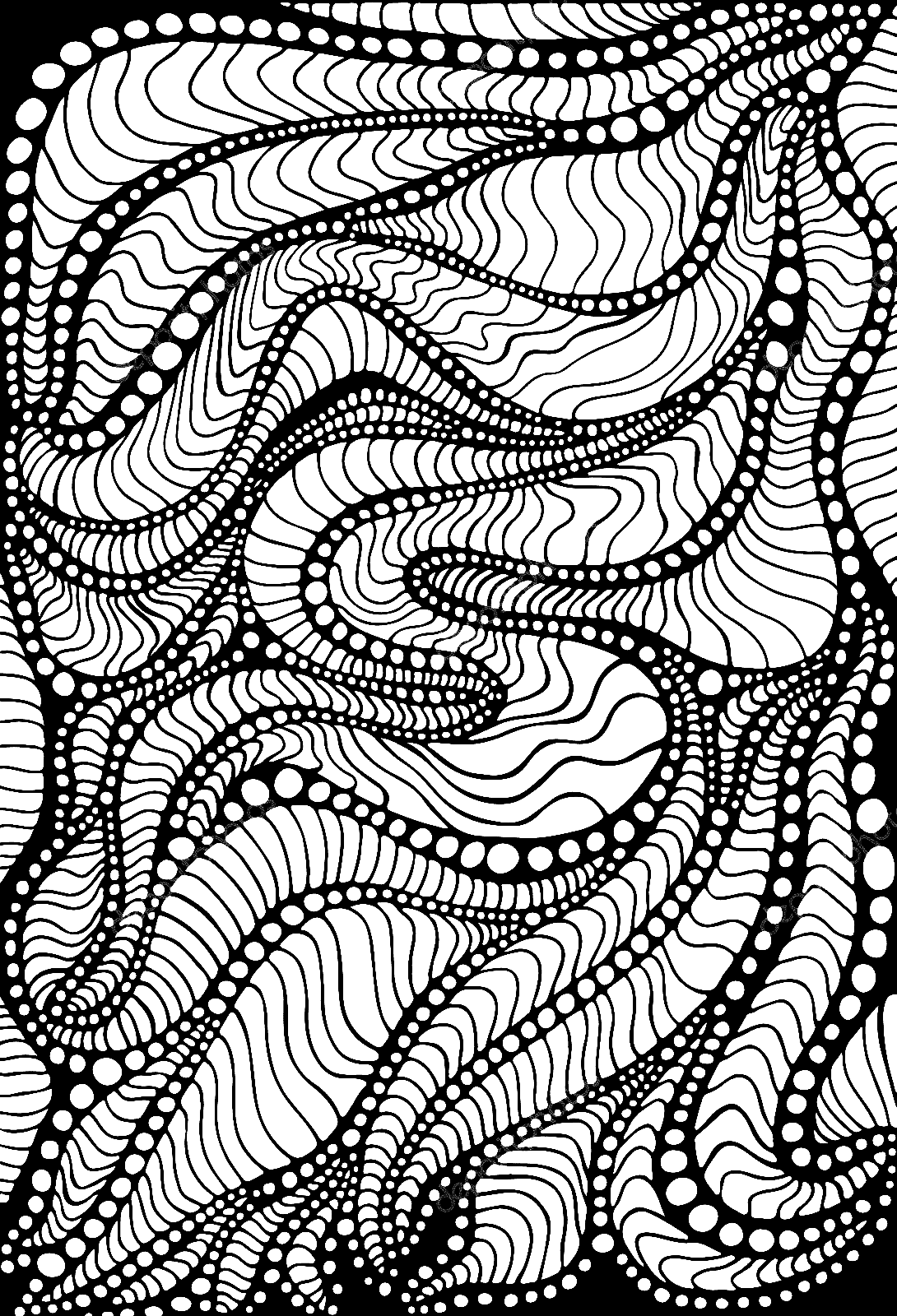 Página para colorir de labirinto psicodélico