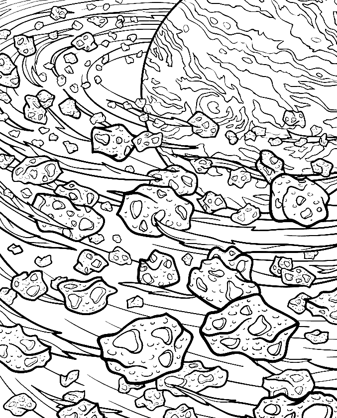 Psychedelic Space Coloring Page