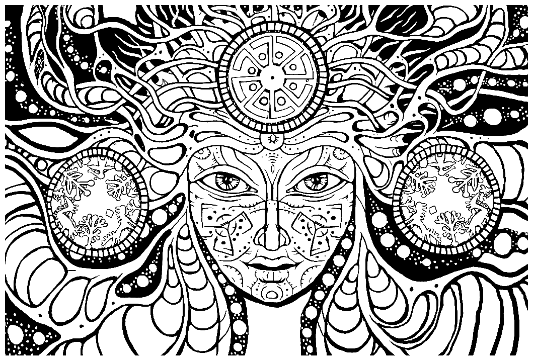 Psychedelic Woman Coloring Pages