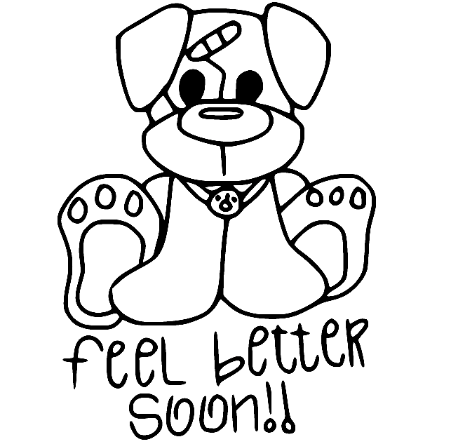 Los deseos del cachorro se sienten mejor pronto de Get Well Soon