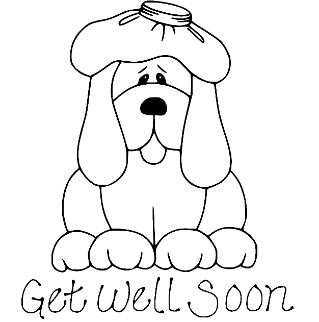 get well soon card coloring pages