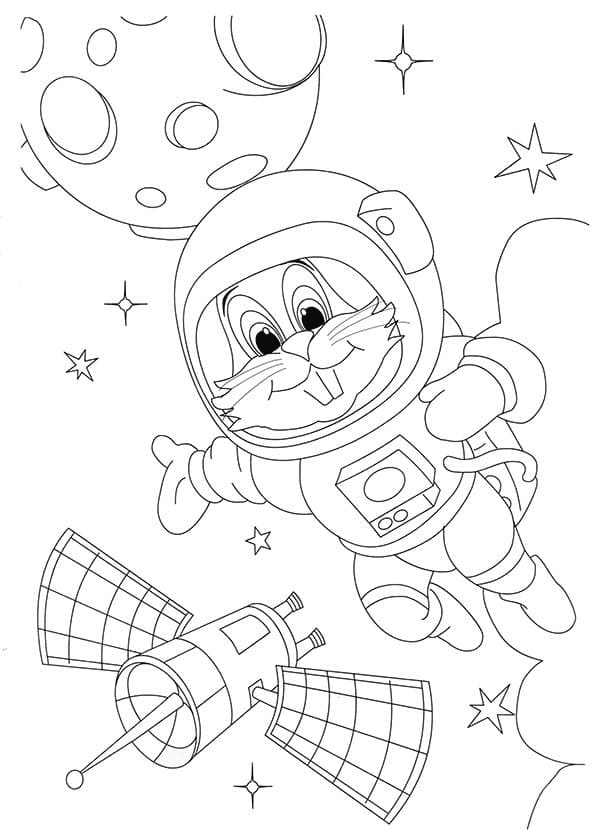 Conejo astronauta del planeta