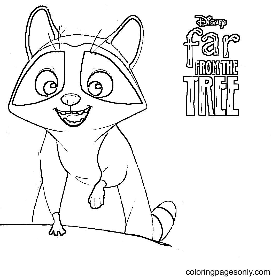 Raccoon from Far from the Tree Coloring Page