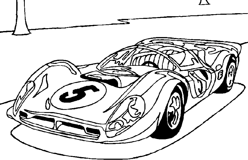 Race Car for Kids Coloring Page