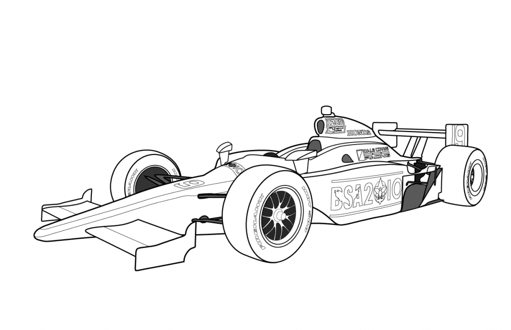 Racing Car For Kids Coloring Pages