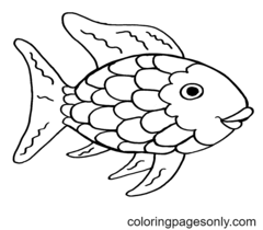 Раскраски Радужная рыбка