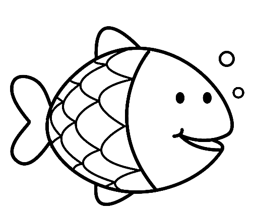 Раскраска Радужная рыбка для дошкольника