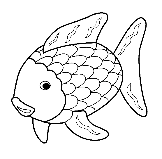 Rainbow Fish for kids Coloring Page