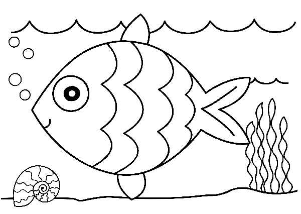 Rainbow Fish for toddler Coloring Page