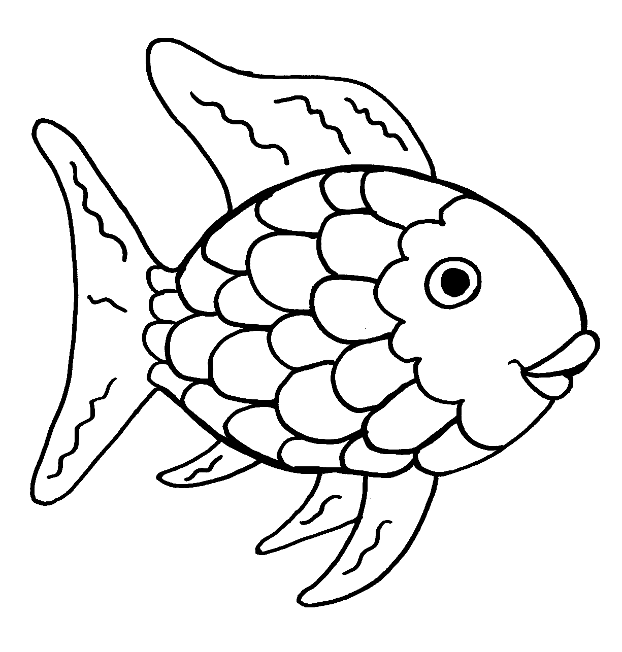 Раскраска Радужная рыбка