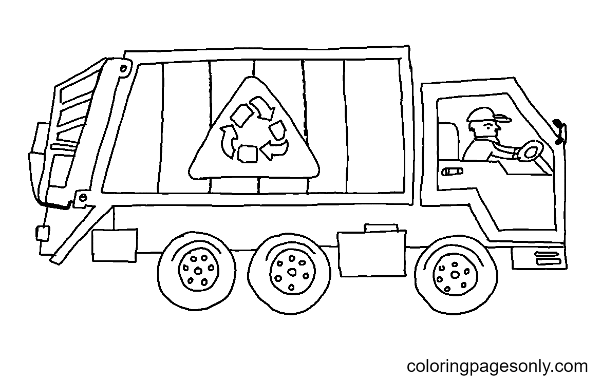 Recycling Truck Coloring Pages