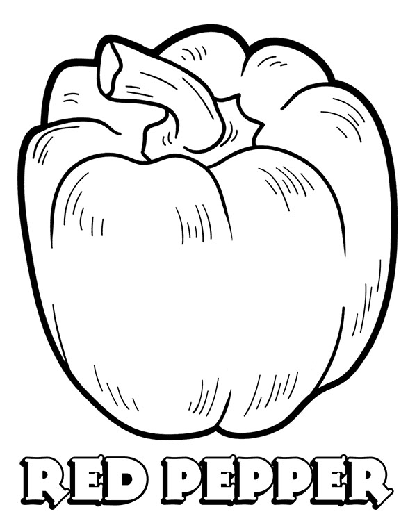 Red Pepper Coloring Pages