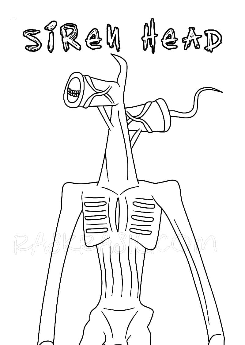 Scary Siren Head Coloring Page