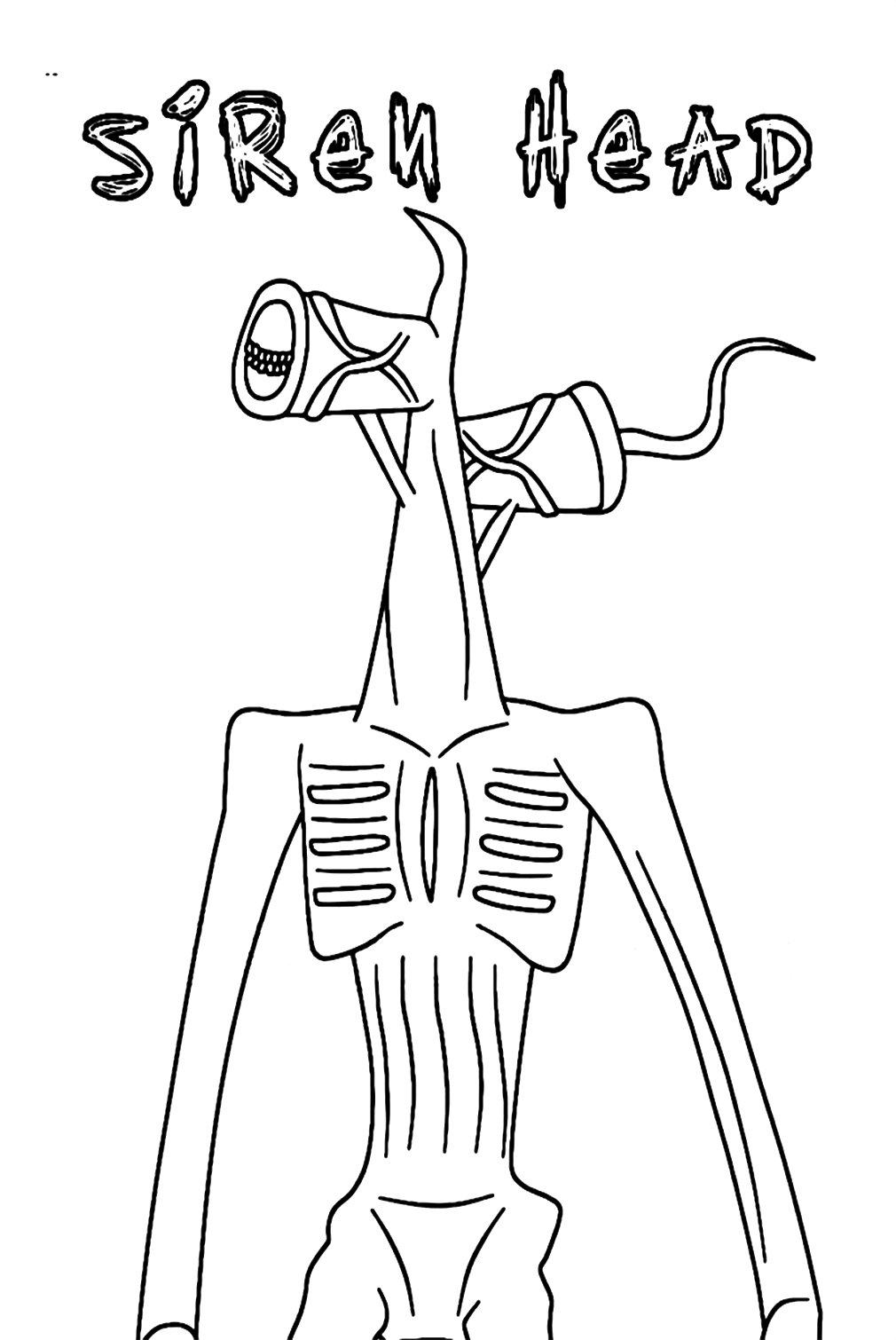 Scary Siren Head Coloring Page