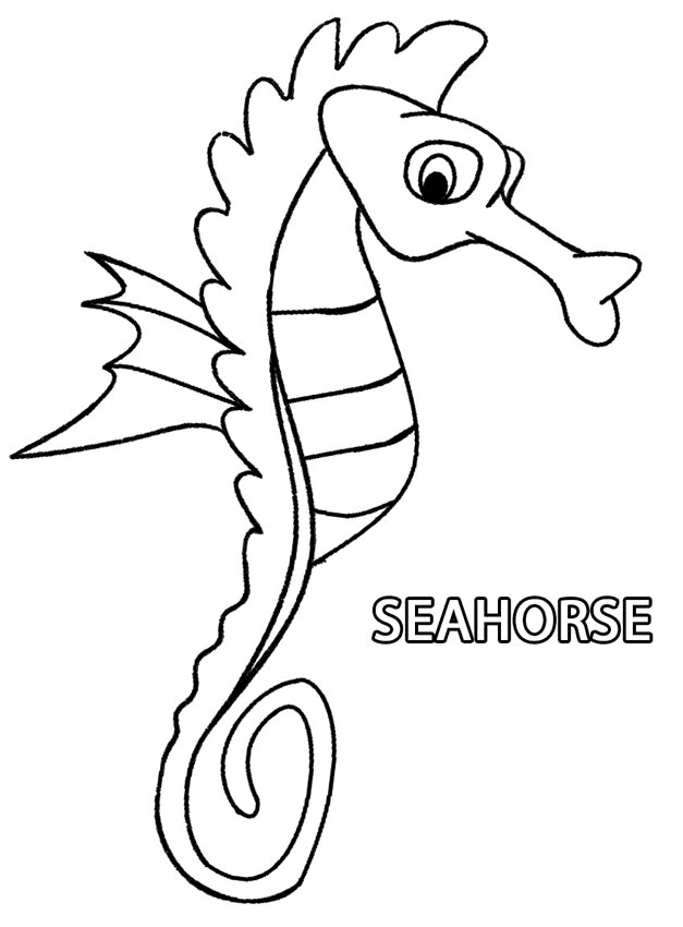 Seahorse Free Coloring Page