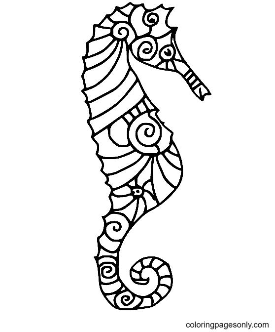 Hippocampe Zentangle de Seahorse