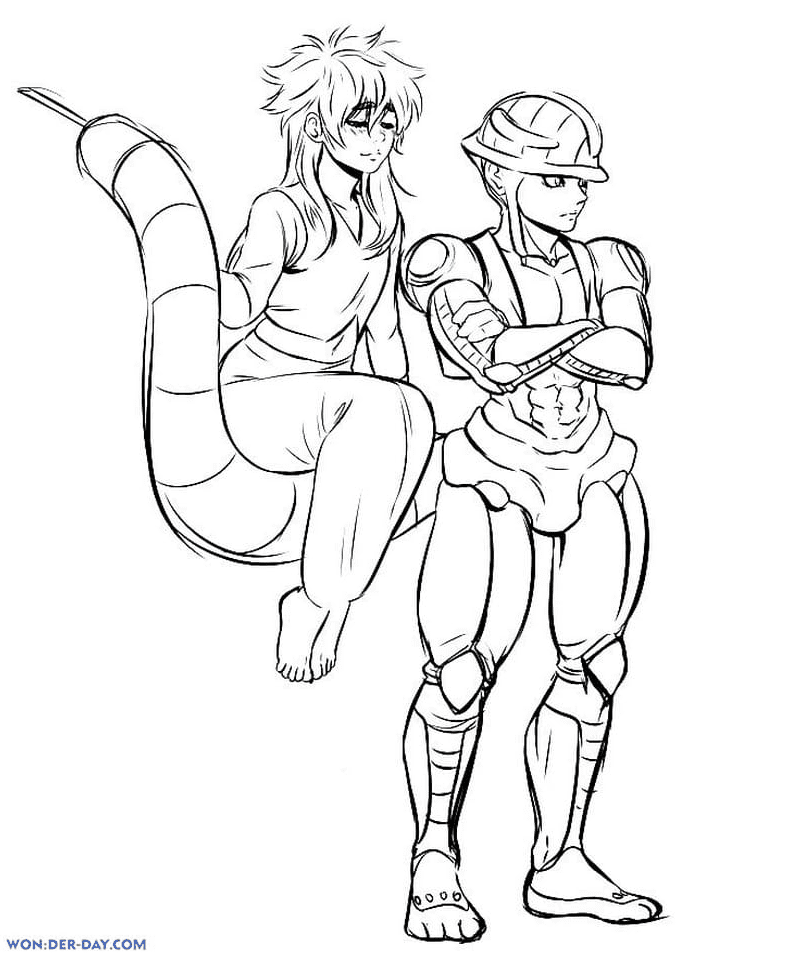 Shaiapouf and Meruem Coloring Page