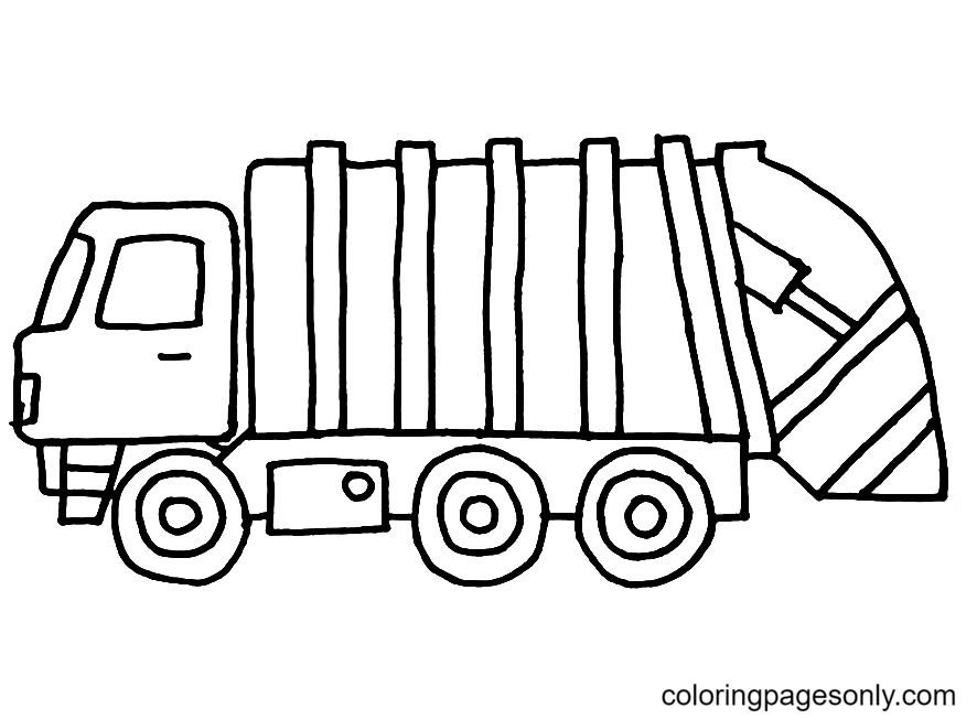 Simple Garbage Truck Coloring Pages Free Printable Coloring Pages