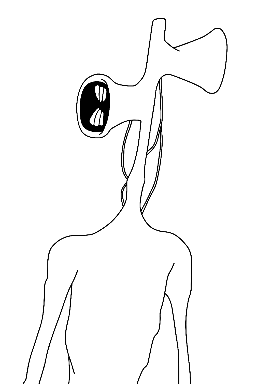 Simple Siren Head Coloring Page