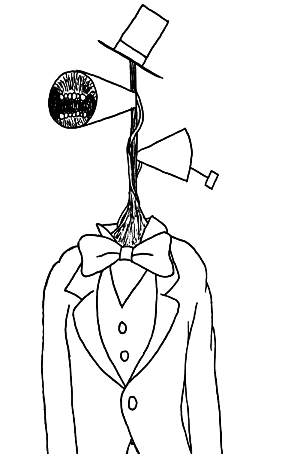 Siren Head Gentleman Coloring Page