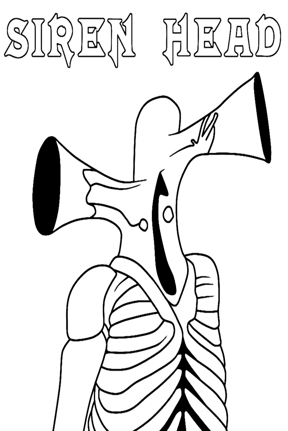 Siren Head Image Coloring Pages