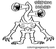 Siren Head Coloring Pages by Trevor Henderson - XColorings.com