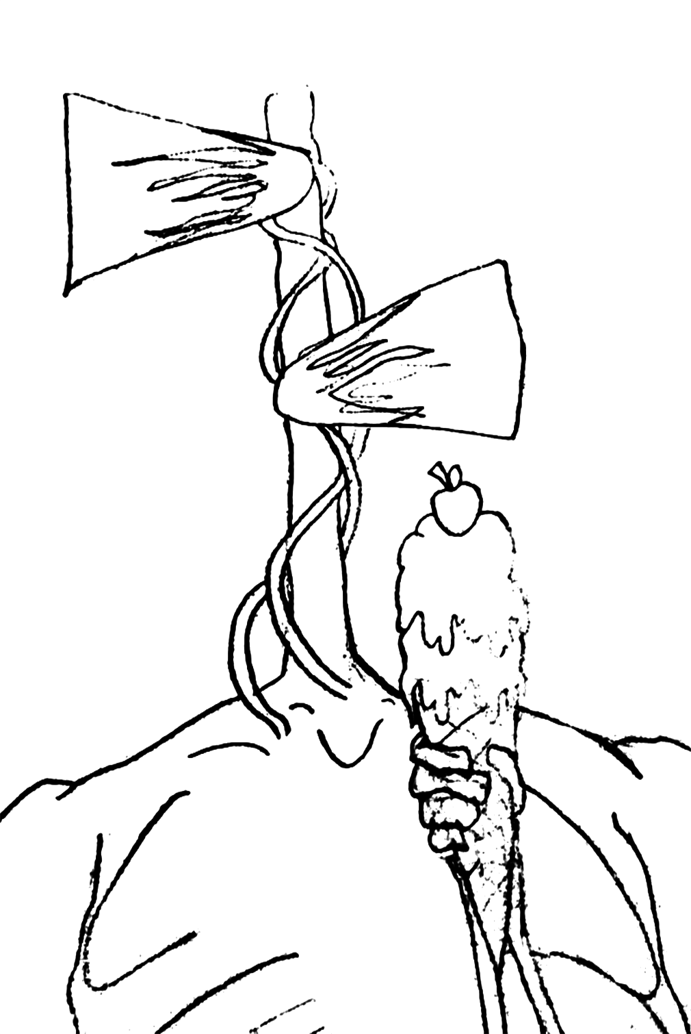 Siren Head With Ice Cream Coloring Pages