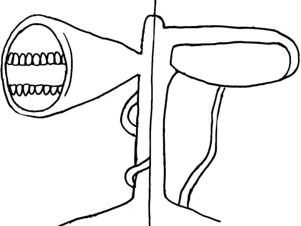 Sirenenkopf mit einer Laternen-Malseite