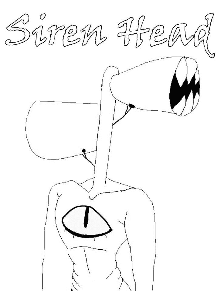 Siren Head with an Eye Coloring Pages