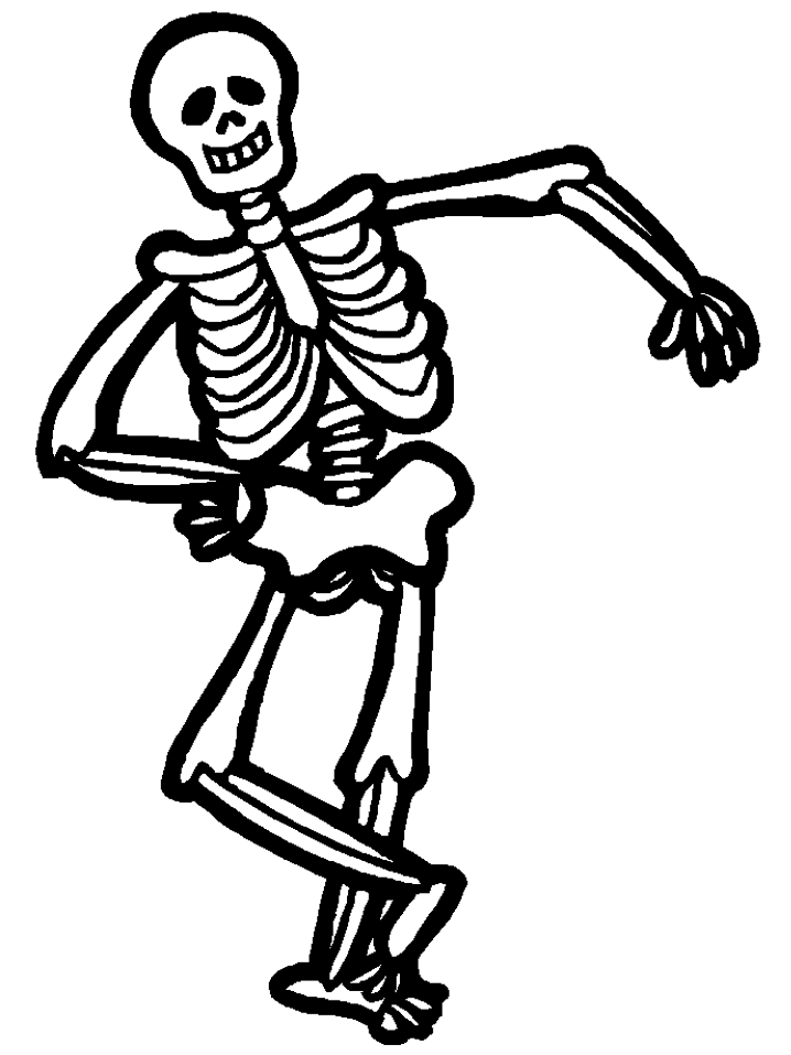Página para colorir de imagens de esqueletos