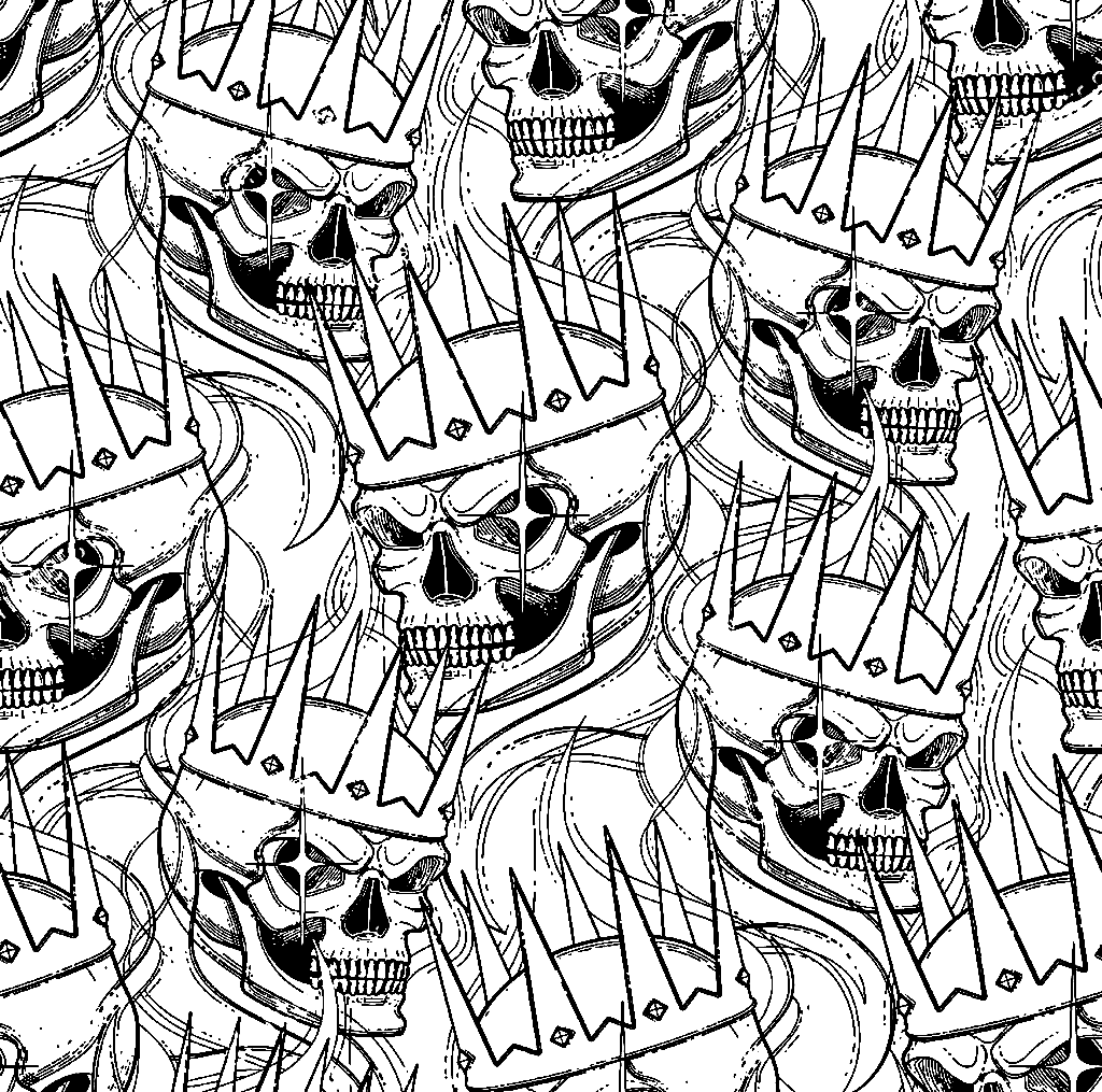Skull with Crown Coloring Page