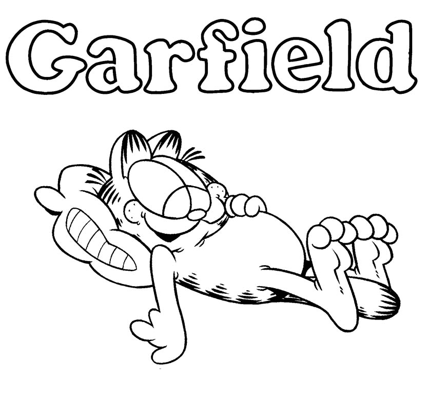 Ausmalbilder schlafender Garfield