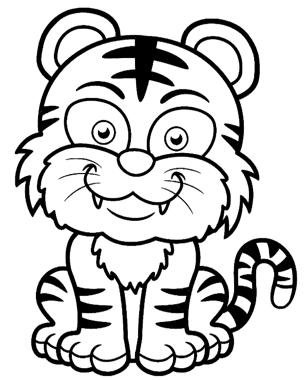 Small Tiger Coloring Pages