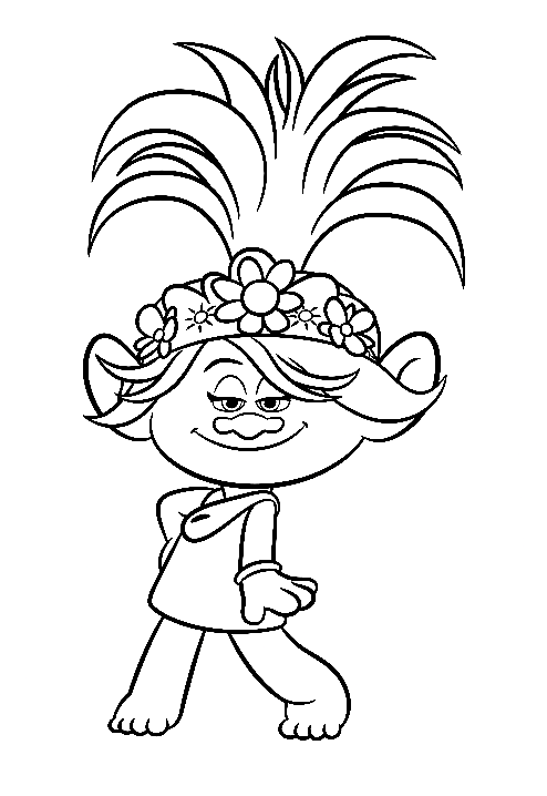 Smiling Poppy Coloring Page