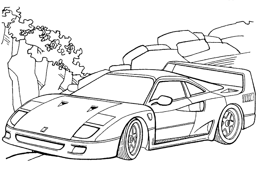 Sports Race Car Coloring Page