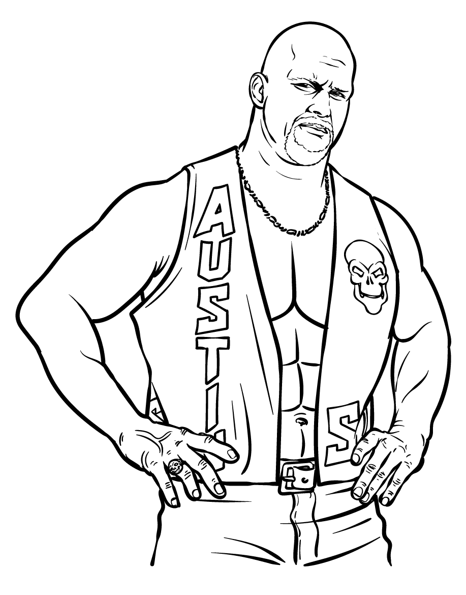 Stone Cold Steve Austin Coloring Page - Free Printable Coloring Pages