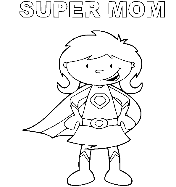 Super Mom Coloring Page