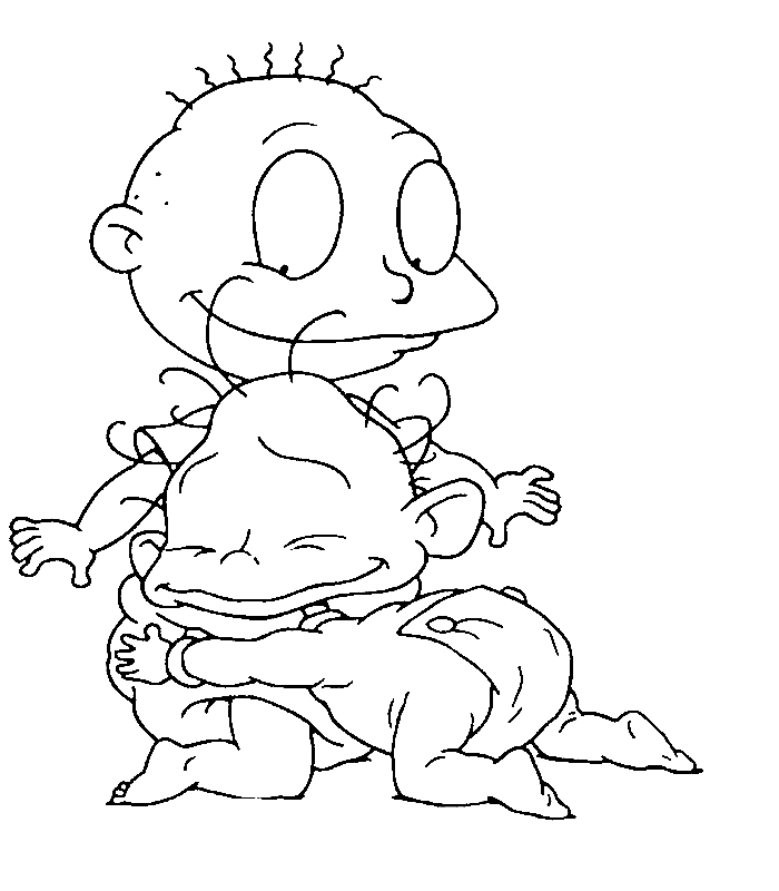 Susie Hugs Tommy Coloring Page