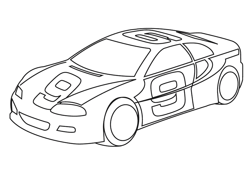 The 9 Sport Car Coloring Page