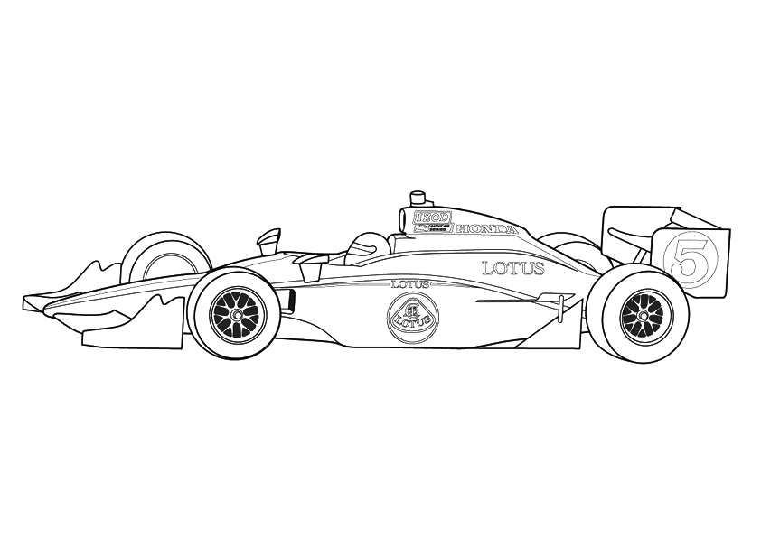 The Formula One Sports Car Coloring Page