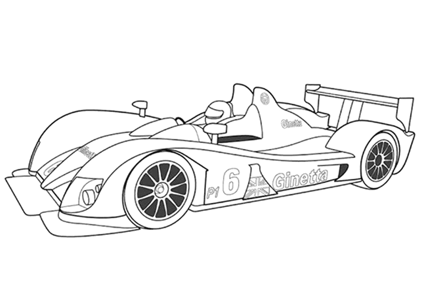 The Ginetta Sports Car Coloring Page
