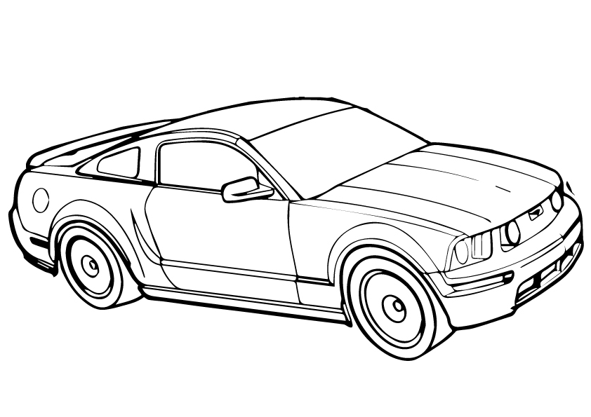Kleurplaat Mustang Sportwagen