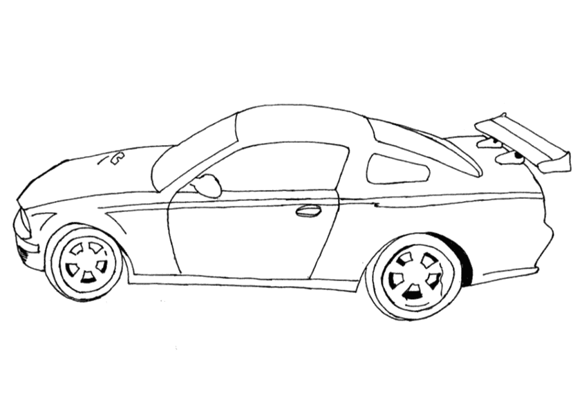 The Sports Race Car Coloring Page